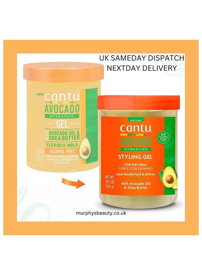 Cantu Moisturizing and Styling Hair Gel with Avocado 524 grams - Image 2