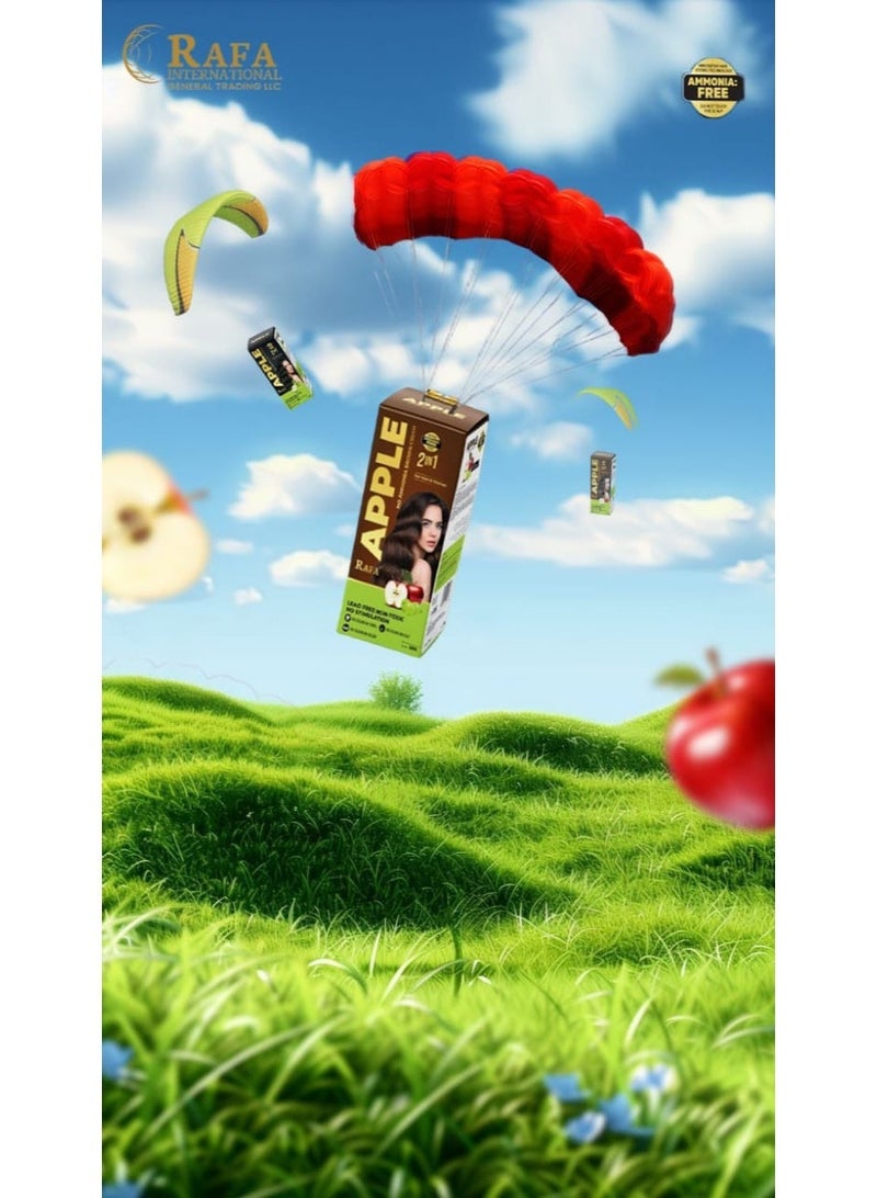 رفا بيوتي كريم رافا آبل 2 في 1 لصبغ الشعر بني خالي من الأمونيا، 500 مل، للرجال والنساء - Image 3