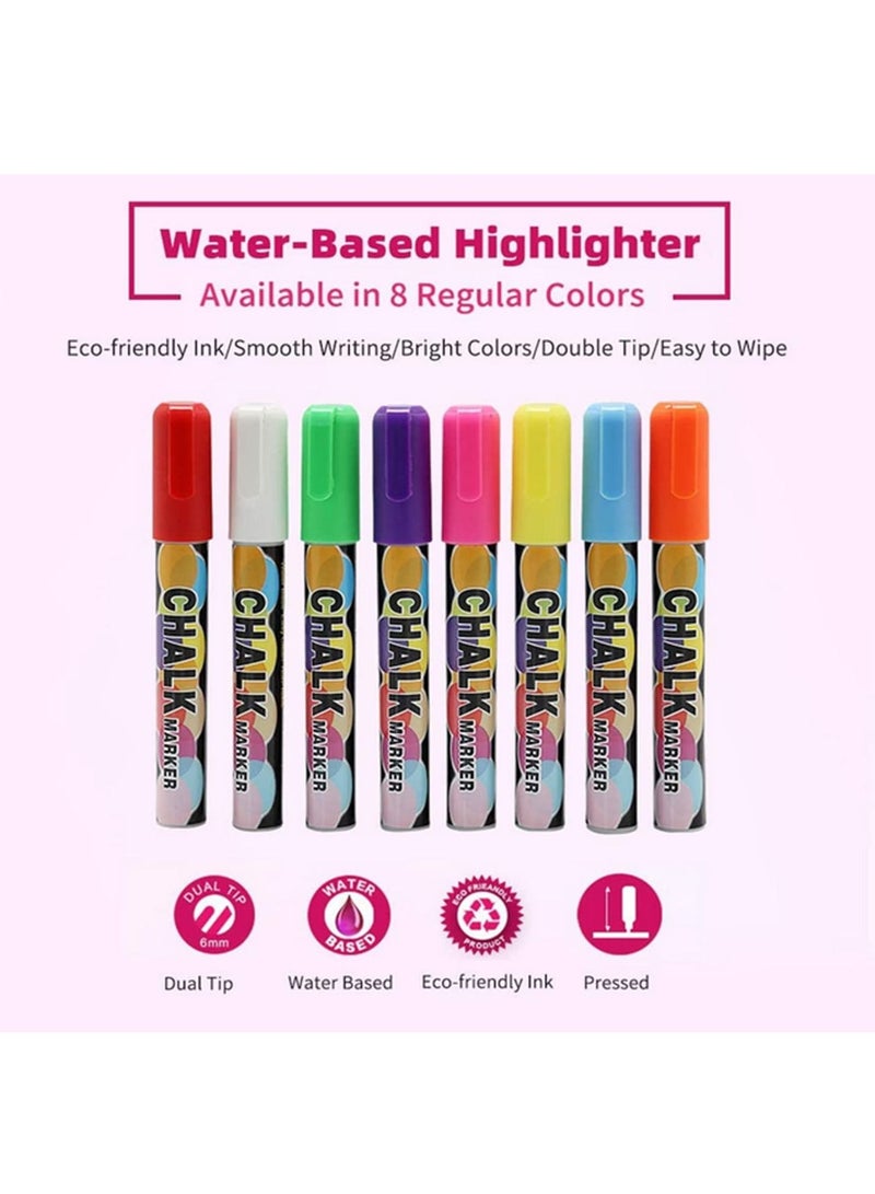 8 Pack Liquid Chalk Markers Colorful Erasable Glass Chalkboards Pens with Reversible Tips - Image 5
