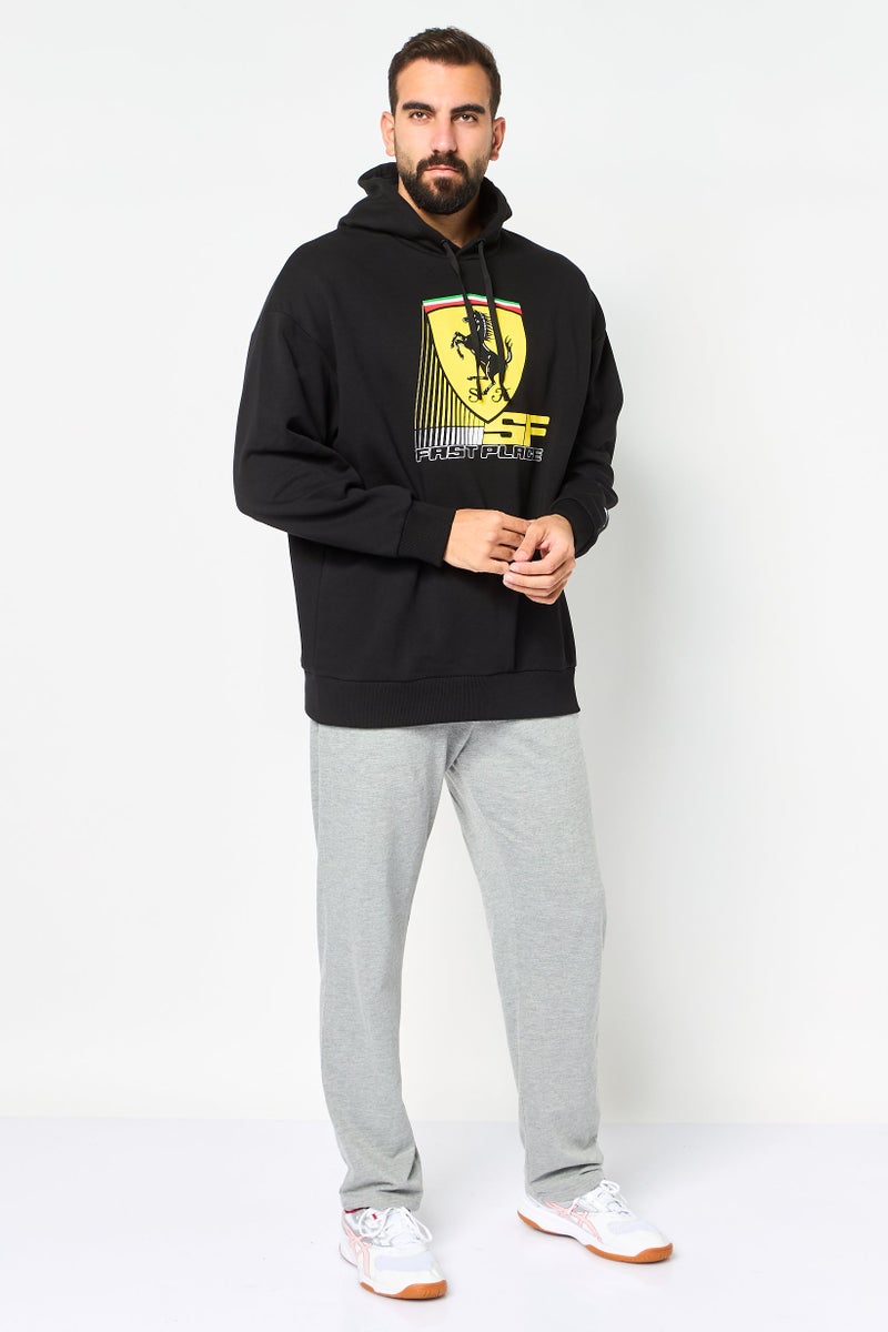 PUMA هودي رياضي طويل الأكمام للرجال من بومة x سكوديريا فيراري، أسود - Image 4