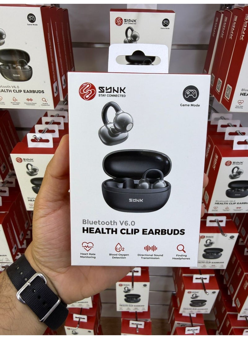 SYNK Health Clip Wireless Bluetooth Earbuds with Heart Rate & SpO2 Monitoring - Image 4
