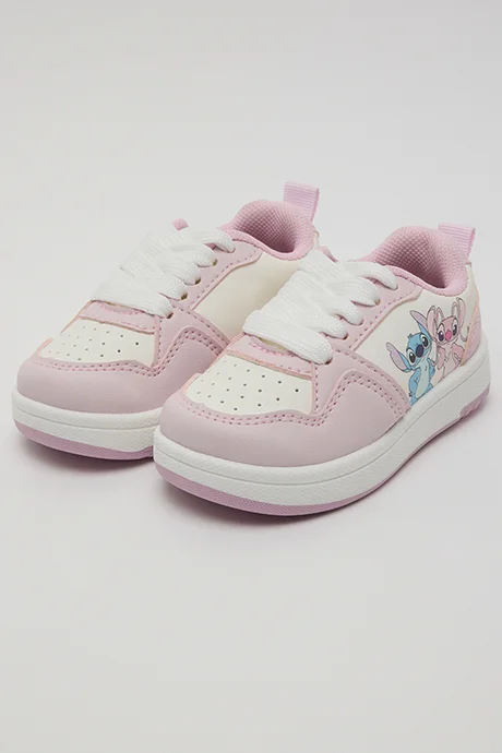 R&B Stitch &amp; Angel Print Lace-Up Sneakers