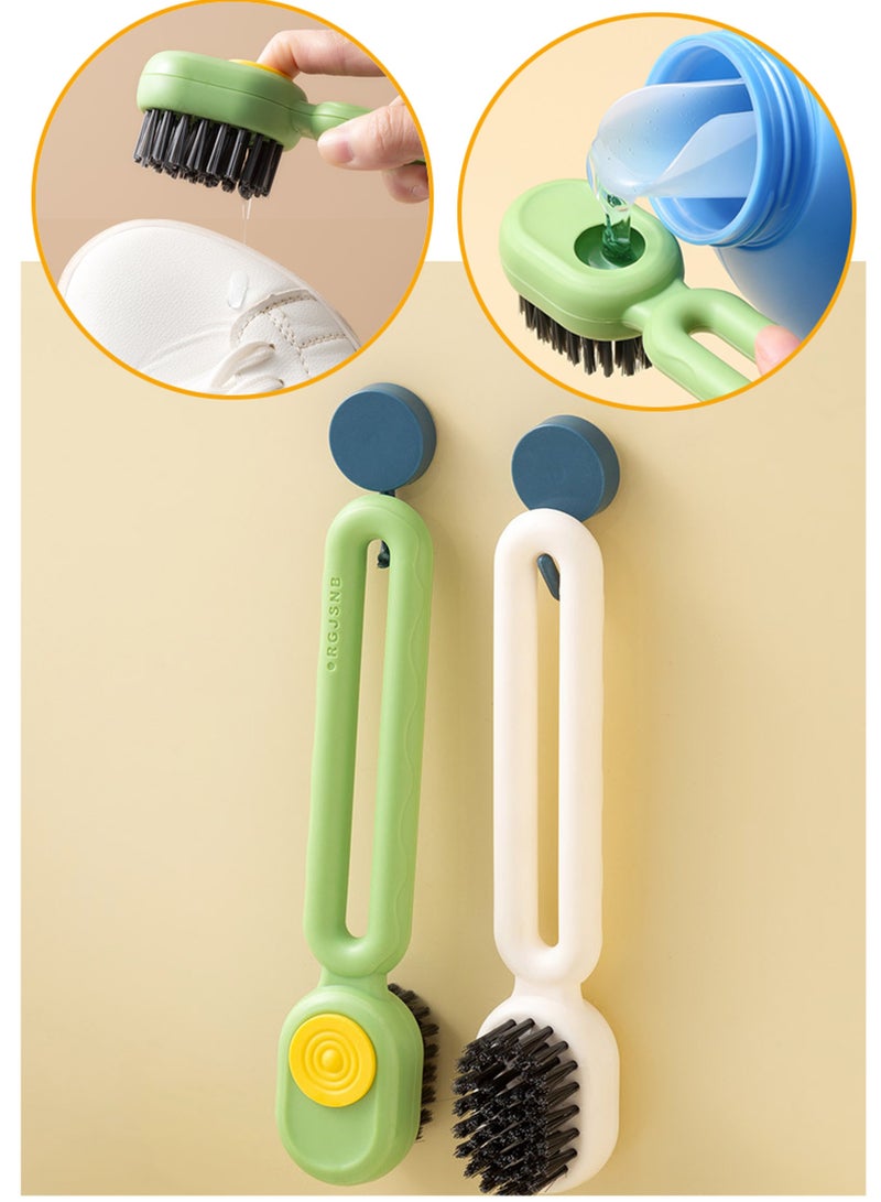 مجموعتان من الملابس، فرشاة للأحذية بالسوائل، فرشاة للأحذية متعددة الأغراض، فرشاة الغسيل بالفلاش اللينة للسوائل لضاغط منزلي، خضراء وبيضاء - Image 1