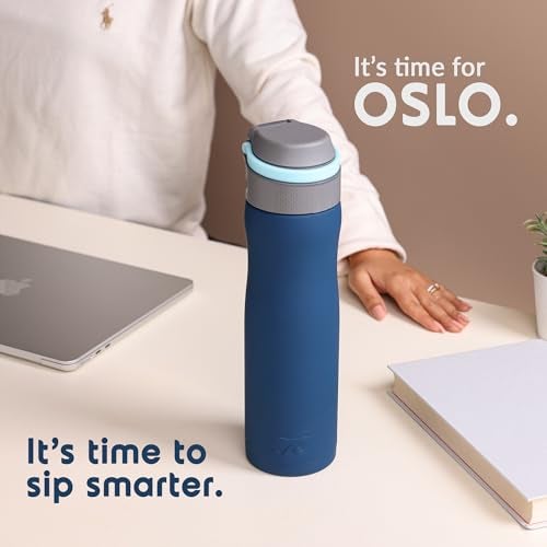 Headway by rabitat Oslo Thermos Water Bottle with Infuser Meridian Blue 750 ml | 2 Years Brand Warranty | Triple Layer Vacuum Insulated Flask | Hot and Cold Steel Water Bottle | ISI Certified - Image 2