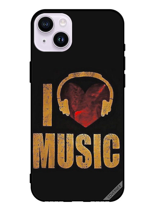 Covernex Protective Case Cover For Apple iPhone 14 Vintage I Love Music - Image 1