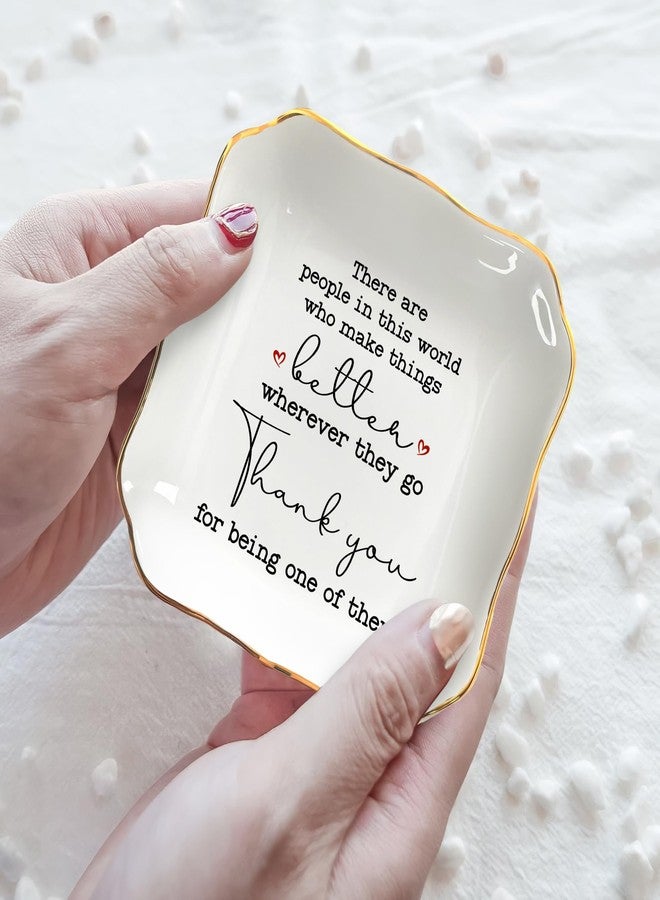 OASSIE Thank You Gifts for Women - 4"x4" Ceramic Jewelry Dish Tray - Birthday Appreciation Inspirational Gifts for Women Coworker Teacher Friends Employee - Image 2