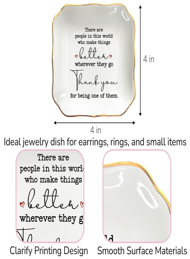 OASSIE Thank You Gifts for Women - 4"x4" Ceramic Jewelry Dish Tray - Birthday Appreciation Inspirational Gifts for Women Coworker Teacher Friends Employee - Image 4