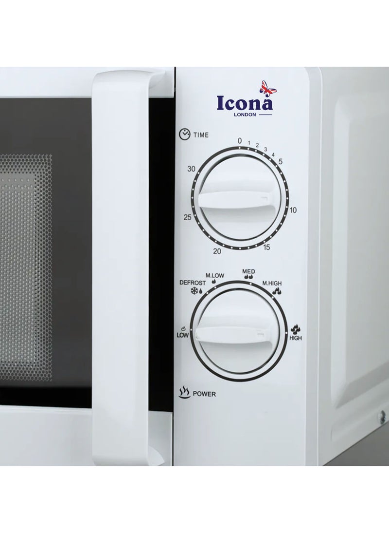 ICONA - Icona 20L Large Capacity Multi-Functional Knob Hot Electric Oven – 800W Convection Microwave Oven with Glass Door, Mechanical Timer Control, Class A Energy Rating - Image 1