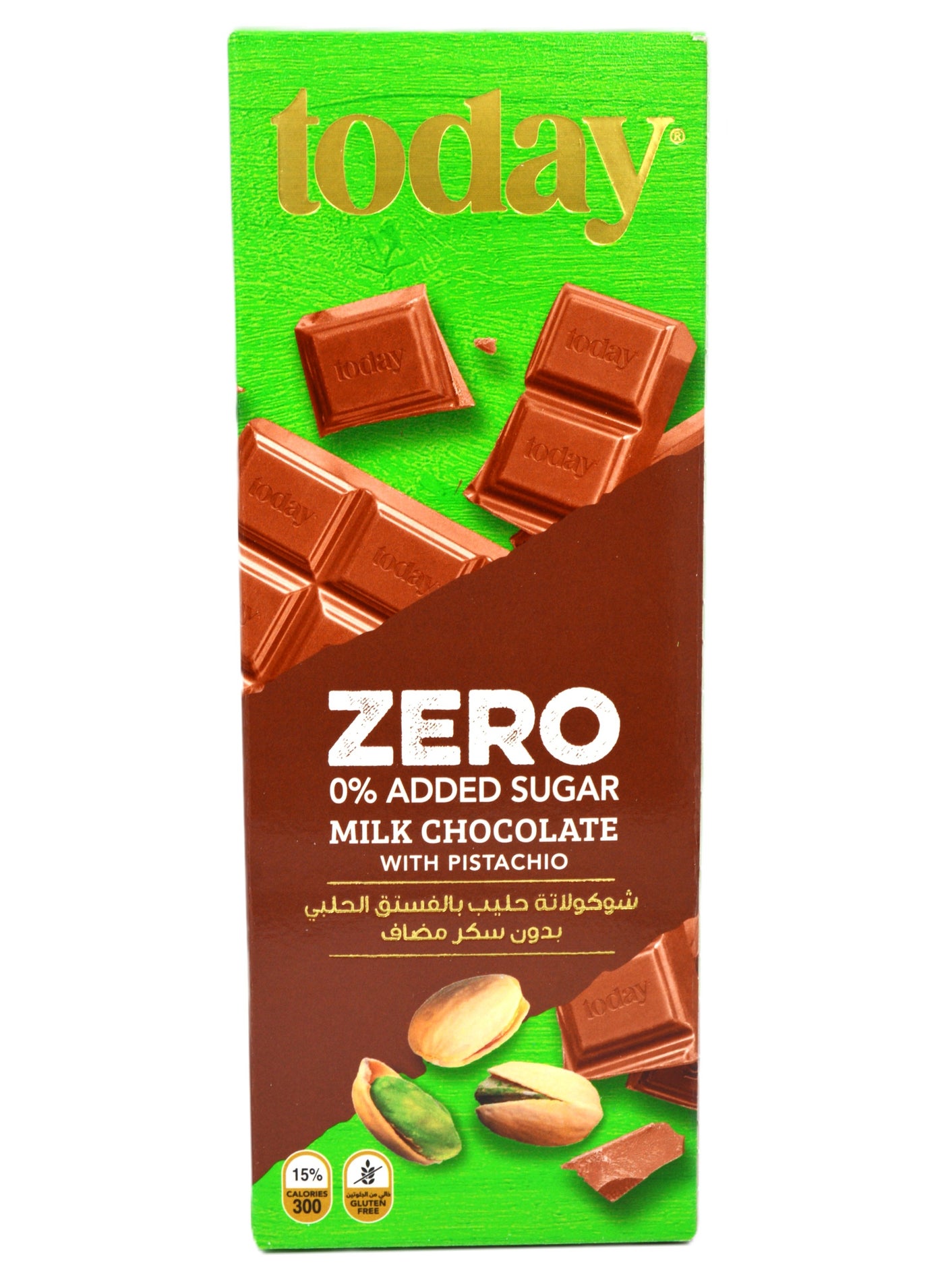 Today Chocolate Today Zero Sugar Milk Chocolate with Pistachio 60g