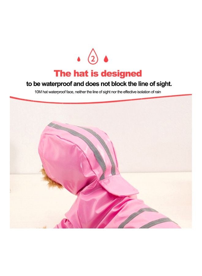 Generic Reflective Dog Raincoat Pink  - Image 3