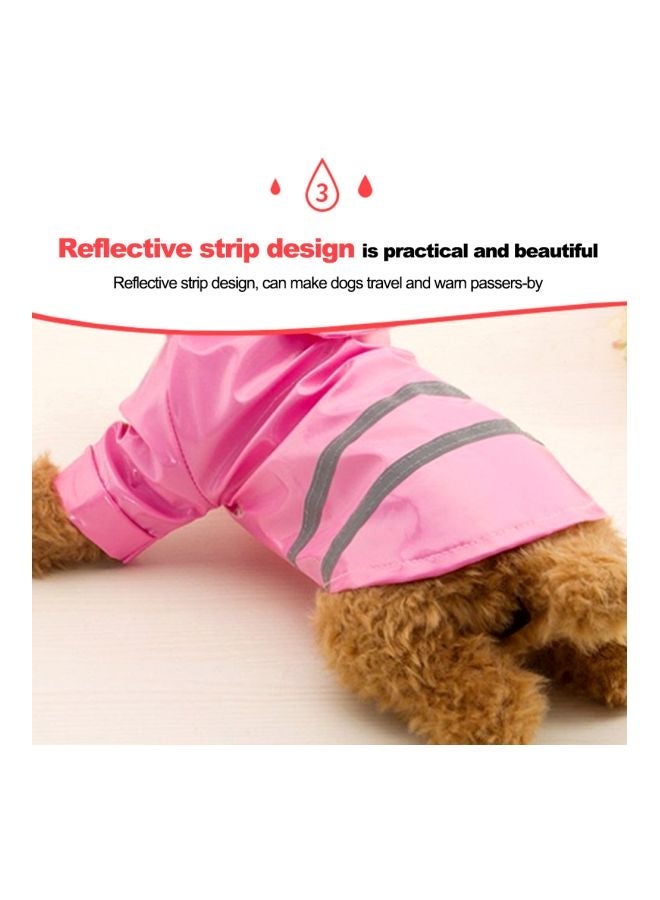 Generic Reflective Dog Raincoat Pink  - Image 4