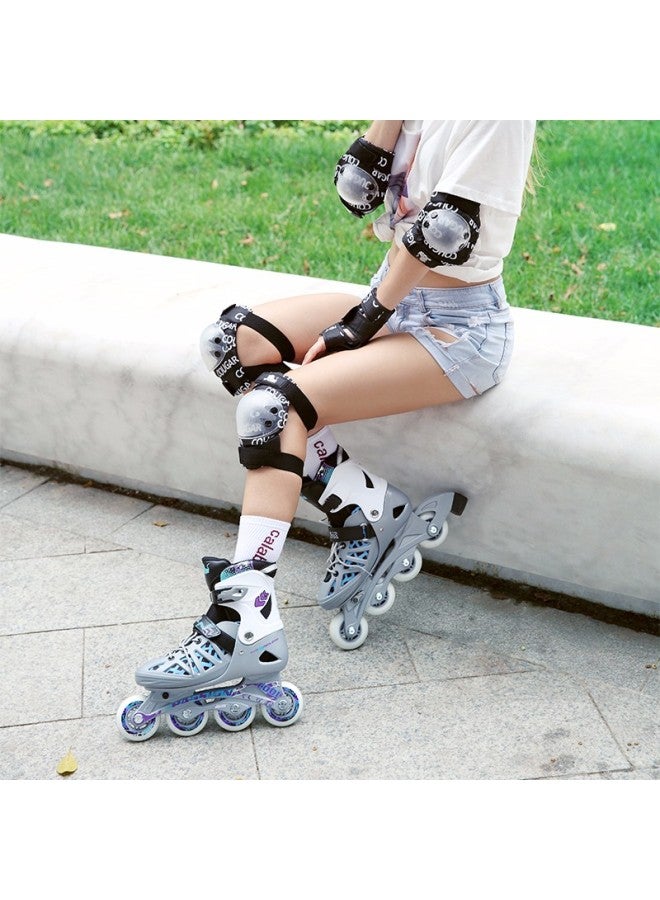 Cougar Adult Adjustable Size Roller Skates, Inline Skates, Silver Purple, Size M - Image 3