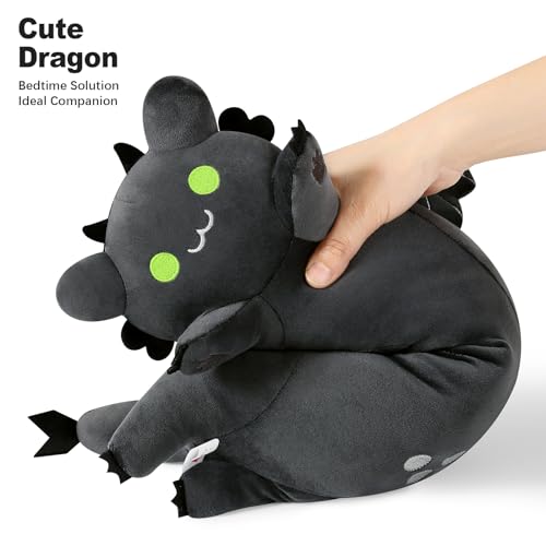PEACH CAT Long Dragon Cat Plush Pillow Cute Dragon Cat Stuffed Animal for Boys and Girls Black 19.6" - Image 5