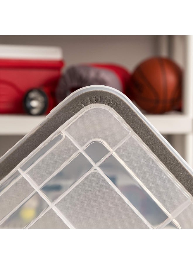IRIS USA WeatherPro 6 Qt Storage Bins with Lids 6 Pack BPAFree Plastic Gasket Box with Tight Latch and Seal Stackable Nestable Tote Tub  ClearBlack - Image 4
