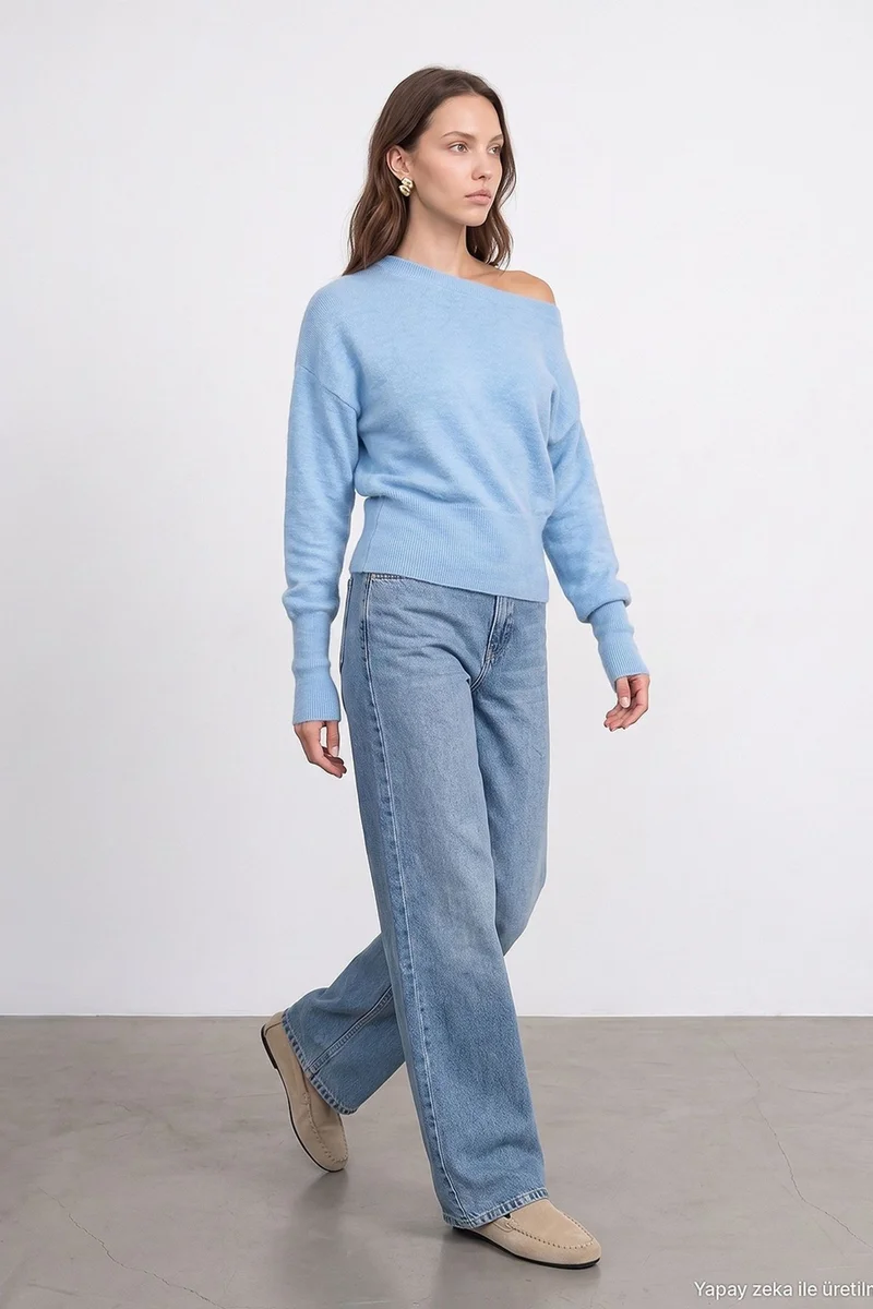 Dilvin Baby Blue DILVIN Women's Knit Sweater for Women | Best Price UAE