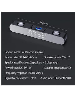 SOAIY SH16 Gaming Peripherals LED Soundbar Computer Speaker Bluetooth Speaker Home Theater Sound Bar TV Speakers Alarm Clock Wireless  - Image 4
