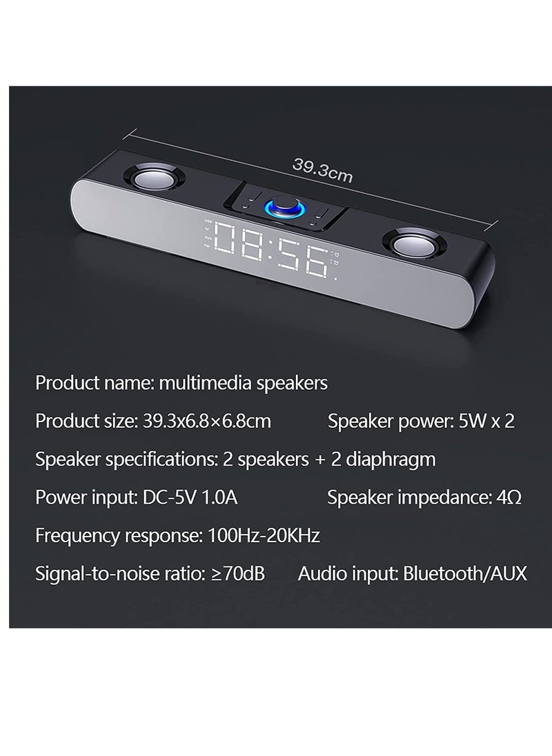 SOAIY - SH16 Gaming Peripherals LED Soundbar Computer Speaker Bluetooth Speaker Home Theater Sound Bar TV Speakers Alarm Clock Wireless - Image 1