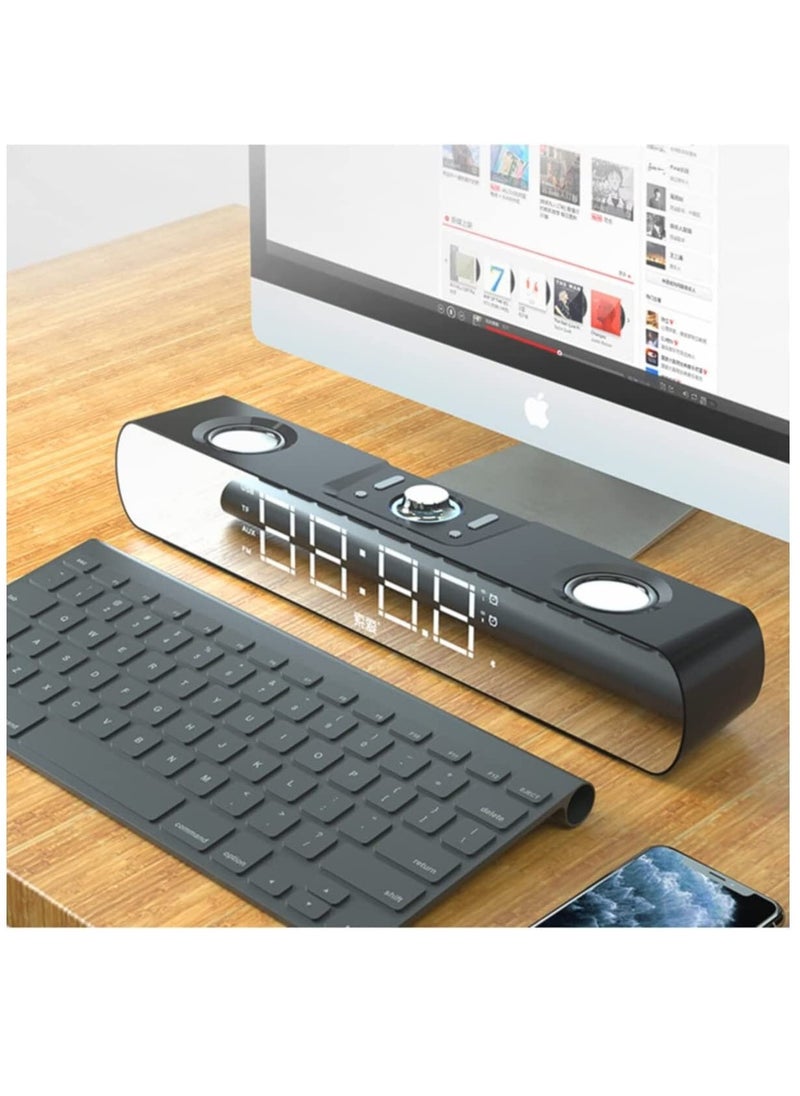 SOAIY - SH16 Gaming Peripherals LED Soundbar Computer Speaker Bluetooth Speaker Home Theater Sound Bar TV Speakers Alarm Clock Wireless - Image 1