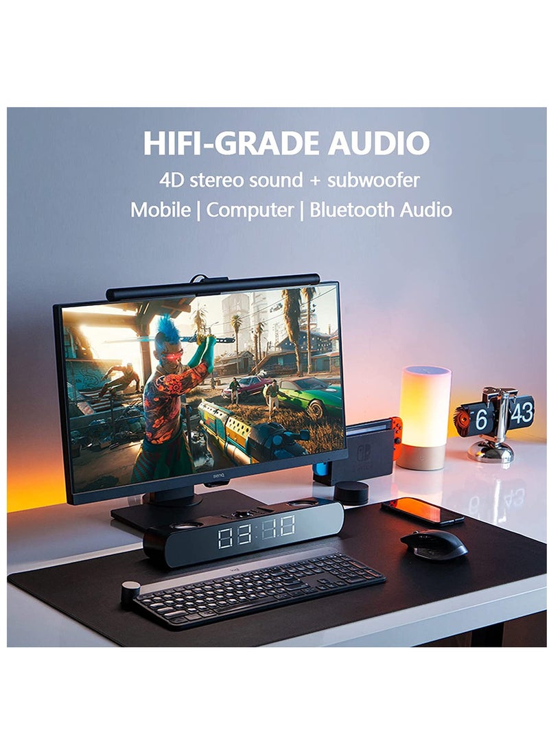 SOAIY - SH16 Gaming Peripherals LED Soundbar Computer Speaker Bluetooth Speaker Home Theater Sound Bar TV Speakers Alarm Clock Wireless - Image 1