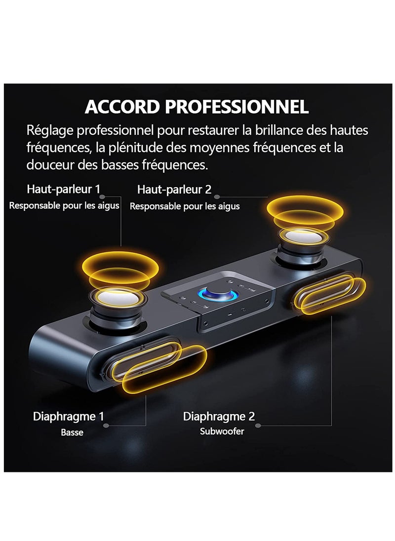 SOAIY - SH16 Gaming Peripherals LED Soundbar Computer Speaker Bluetooth Speaker Home Theater Sound Bar TV Speakers Alarm Clock Wireless - Image 1