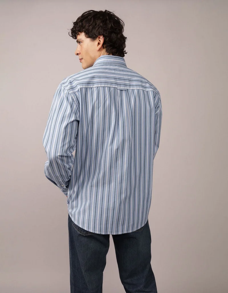 American Eagle  AE Everyday Poplin Striped Button-Up Shirt for Men | Best Price UAE