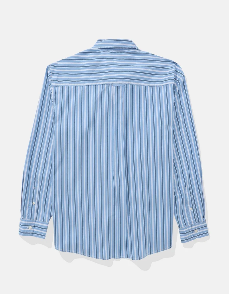 American Eagle  AE Everyday Poplin Striped Button-Up Shirt for Men | Best Price UAE