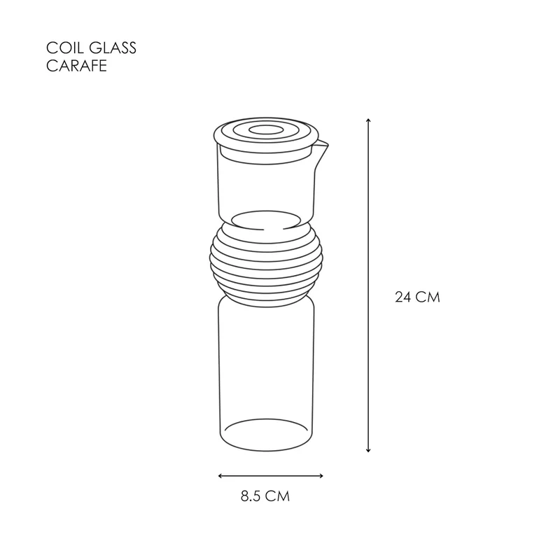 Muun Home Muun Home Borosilicate Glass Carafe & Water Jug | Modern Glass Pitcher for Hot & Cold Water, Juice & Iced Tea | Premium Beverage Server for Dining Table, Bedside & Gifting | Grey