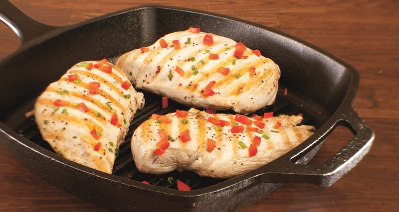 Lodge Square Cast Iron Grill Pan - Pre-Seasoned Square Skillet - Ridged Burger Grill Pan - Even Heat Distribution - PFAS-Free Non-Toxic Cookware - 10.5 Inches - Image 1