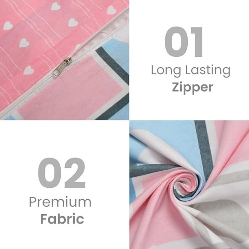FRESH FROM LOOM غطاء لحاف مفرد قابل للعكس من قماش المايكروفايبر القطني الفائق النعومة بحجم سرير مفرد / غطاء لحاف / غطاء راجعي / غطاء بطانية / غطاء لحاف بسحاب، (60 × 90 بوصة، عبوة من 1) - Image 5
