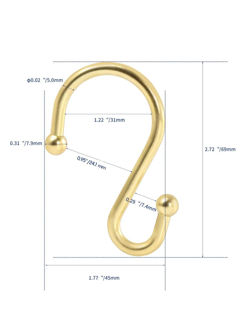 Loquat Metal Heavy Duty Shower Curtain S Shaped Hooks Hangers for Shower Curtains, Kitchen Clothing, Towels, etc. - Image 5
