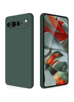 Google Pixel 9 Pro XL Liquid Gel Rubber Bumper Case with Soft Microfiber Lining Cushion Slim Hard Shell Shockproof Protective Cover for Google Pixel 9 Pro XL Green