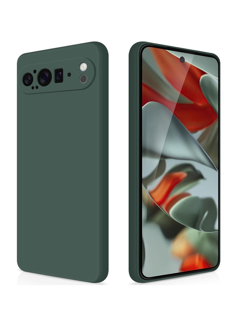 Generic - Google Pixel 9 Pro XL Liquid Gel Rubber Bumper Case with Soft Microfiber Lining Cushion Slim Hard Shell Shockproof Protective Cover for Google Pixel 9 Pro XL Green - Image 1