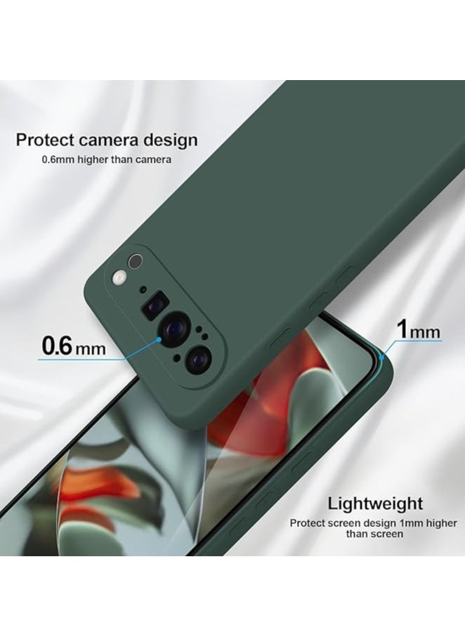 Generic - Google Pixel 9 Pro XL Liquid Gel Rubber Bumper Case with Soft Microfiber Lining Cushion Slim Hard Shell Shockproof Protective Cover for Google Pixel 9 Pro XL Green - Image 1