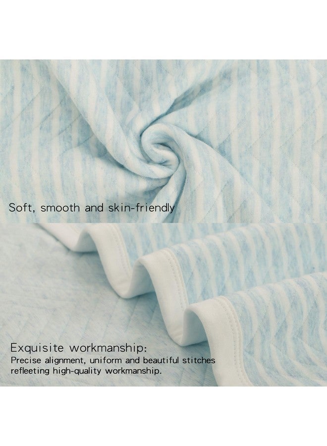 NTBAY Jersey Cotton Quilted Toddler Blanket, Breathable And Warm For Boys And Girls Baby Blanket, 30X40 Inches, Blue  - Image 2