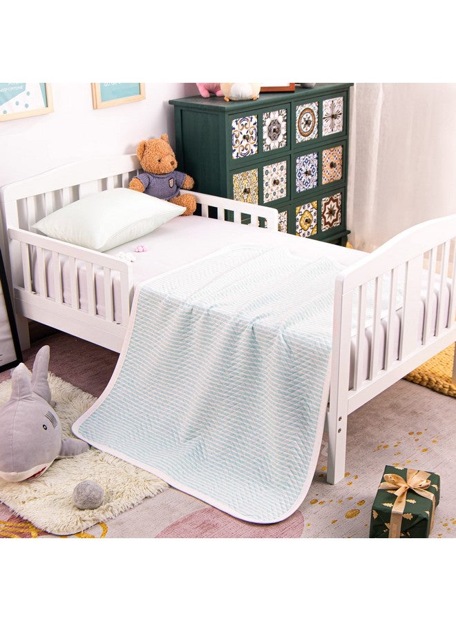 NTBAY Jersey Cotton Quilted Toddler Blanket, Breathable And Warm For Boys And Girls Baby Blanket, 30X40 Inches, Blue  - Image 4