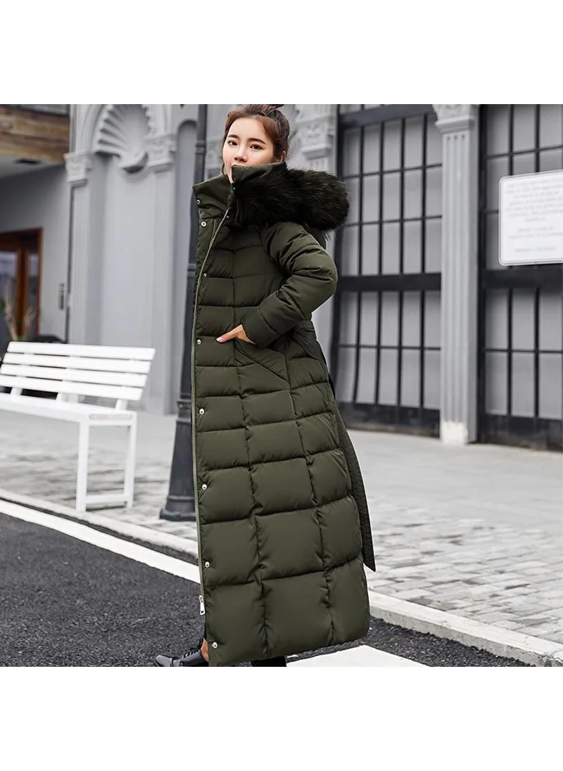 Barbora Daily Winter Full Length Women's Puffer Coat BTTR180HAKI