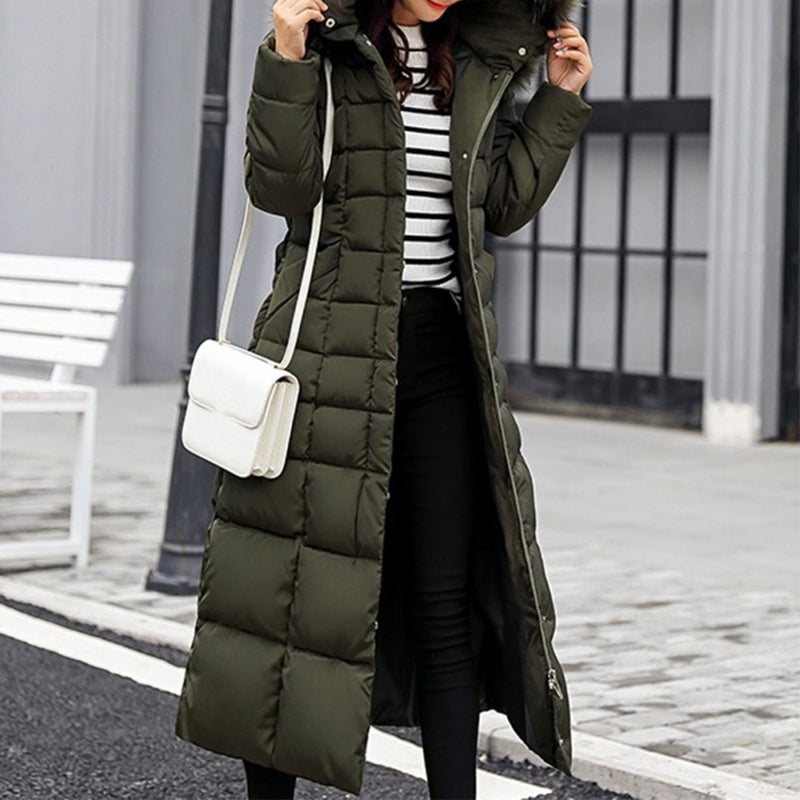 Barbora معطف نسائي تويد شتوي كامل الطول يومي BTTR180HAKI  - Image 3