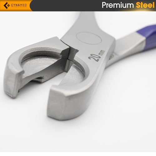 Cynamed 2-in-1 Vial Decapper - Professional Dual Action Aluminum Crimp Top Remover, Manual De-Crimper for Medical & Pharmacy Glass Bottle Caps - Non-Slip Cushioned Grips, Stainless Steel - 11mm/20mm - Image 4