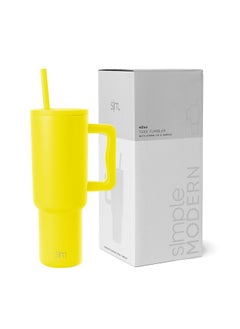 Simple Modern Simple Modern 40 oz Tumbler with Handle and Straw Lid | Insulated Cup Reusable Stainless Steel Water Bottle Travel Mug Cupholder Friendly | Gifts for Women Men Him Her | Trek Collection | Canary  - Image 1