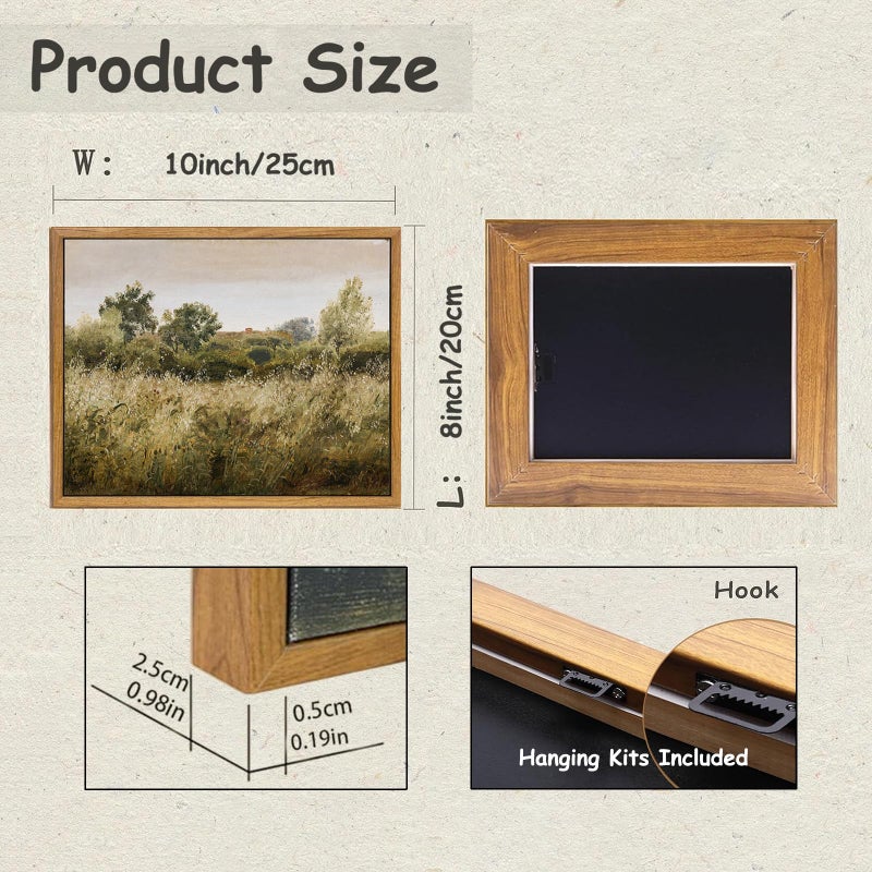 KBKBART مؤطرة القماش الجدار ART خمر مرج المناظر الطبيعية جدار الفن المطبوعات الرجعية البلد وايلد زهرة الزراعة ديكور الجدار جاهز للتعليق لغرفة النوم غرفة المعيشة غرفة المعيشة المطبخ خمر غرفة - Image 5