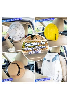 KASTWAVE 1 Pack Cowboy Hat Rack for Truck, Back Seat Organizer Black Leather Hanger Holder Hook, Cowboy Hat Holder Rack for Truck SUV Car, Keep Hat Shape, Car Clothes Hanger Bar Coat Hanger Hard Hat  - Image 3