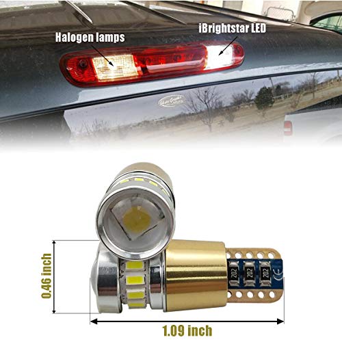 iBrightstar مصابيح LED iBrightstar فائقة السطوع 12-24 فولت 194 912 921 168 175 2825 W5W T10 مع بروجيكتورات لسيارة الشاحنة لمصباح الفرامل الثالث وأضواء الحمولة، أبيض/أحمر - Image 3