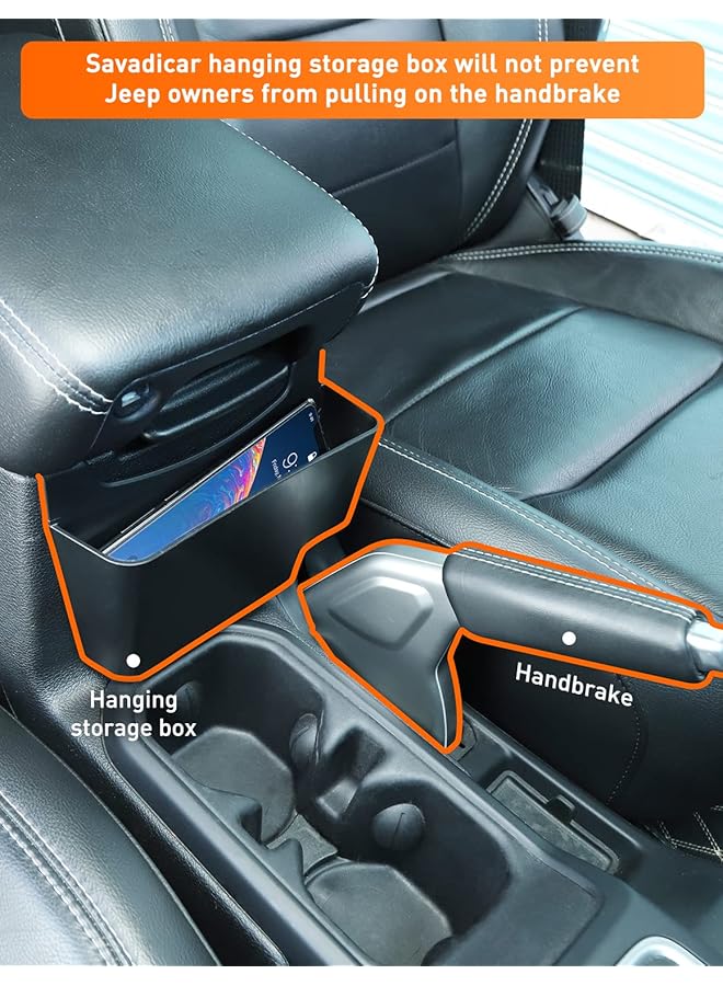 Center Console Hanging Storage Organizer, Armrest Abs Tray For 2018-2024 Jeep Wrangler Jl Jlu 4Xe And Jeep Gladiator Jt, Interior Accessories, Black - Image 3