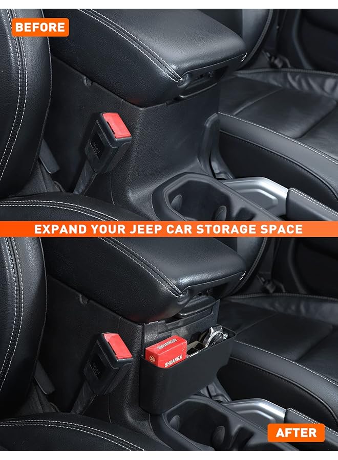 Center Console Hanging Storage Organizer, Armrest Abs Tray For 2018-2024 Jeep Wrangler Jl Jlu 4Xe And Jeep Gladiator Jt, Interior Accessories, Black - Image 5