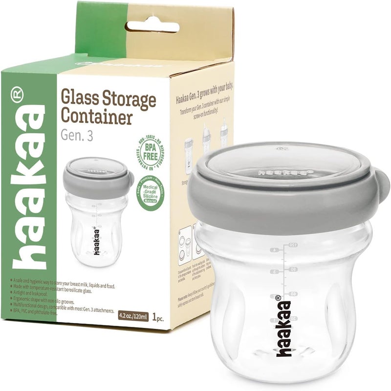 haakaa Breastmilk Storage Container Glass Baby Food Jar - Image 1