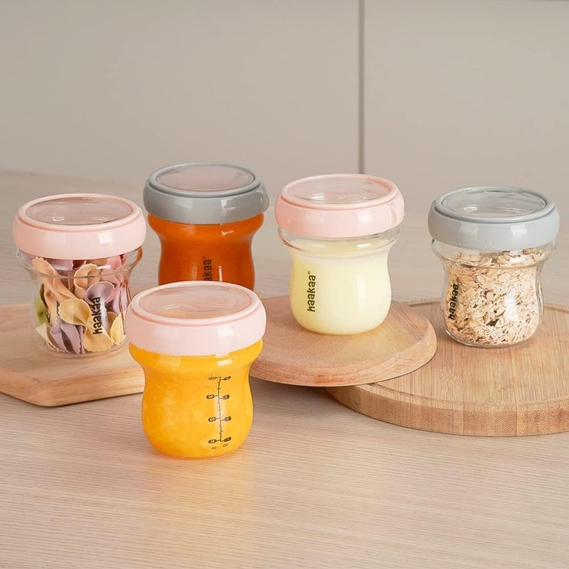 haakaa Breastmilk Storage Container Glass Baby Food Jar - Image 2