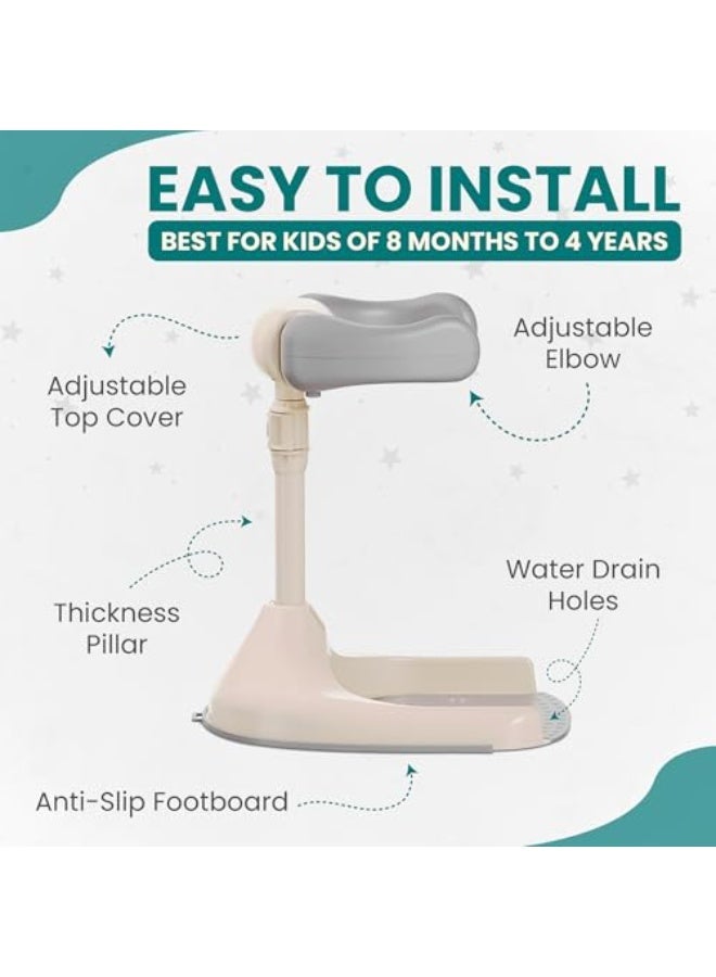 HUMJO Bath Standing Shower Support for Toddlers Foldable Baby Bathtub Stand,Adjustable Height & Anti-Slip Base,Ideal Gift for New Baby - Image 4