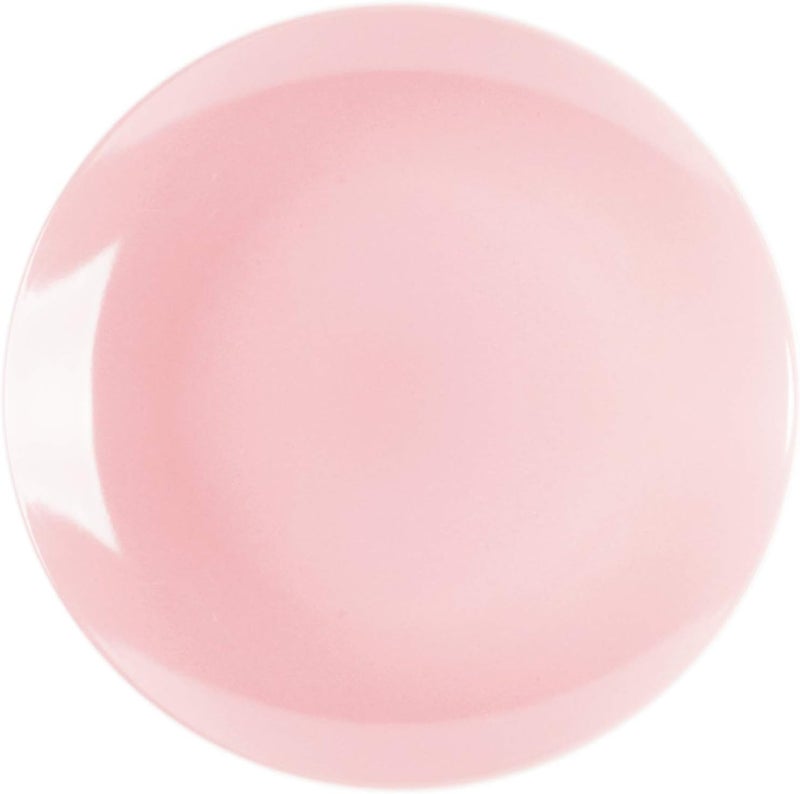 HomeVss Stoneware Coupe Shape 18pc Dinnerware Set Outside White  Inside Pink - Image 5