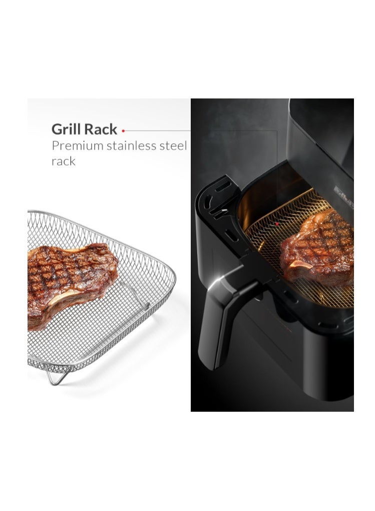 Feller Germany Air Fryer 1600 W, Large 5.5L Cap., Xcyclone-Tech, 4x Non-Stick Ceramic Coating,10 Cooking Functions, Touch Panel, Cool-Touch+Interior Lightning, AFR550, 2Y Guarantee-UAE Version - Image 4