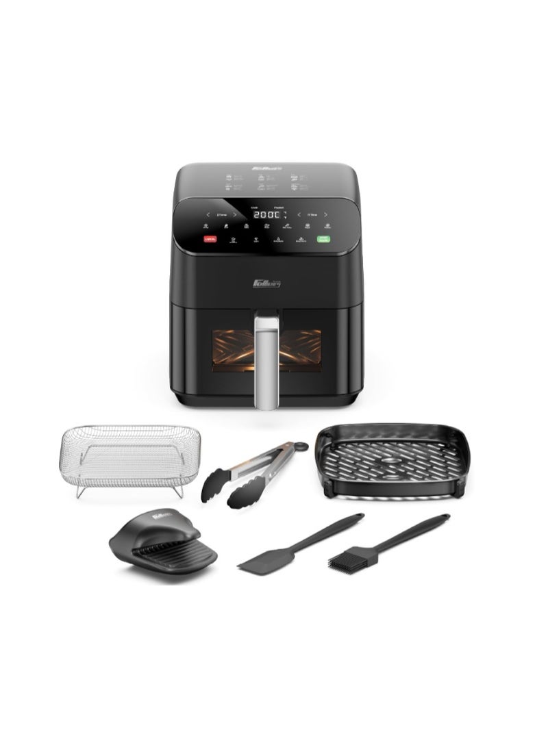 Feller Germany Air Fryer 1600 W, Large 5.5L Cap., Xcyclone-Tech, 4x Non-Stick Ceramic Coating,10 Cooking Functions, Touch Panel, Cool-Touch+Interior Lightning, AFR550, 2Y Guarantee-UAE Version - Image 1